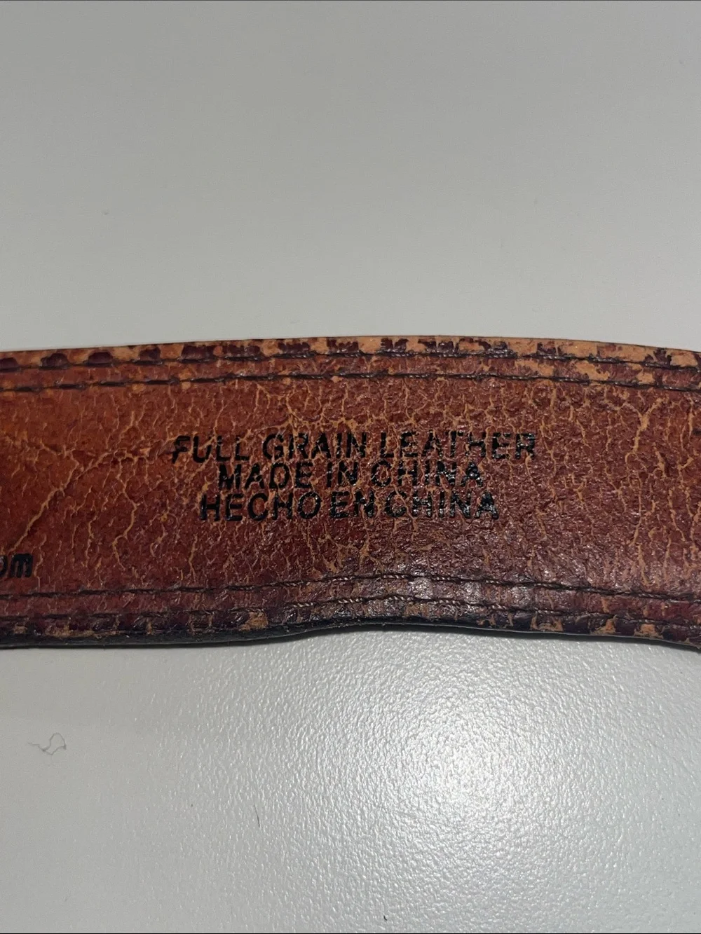 Levi's Distressed Brown Leather Belt with Dark Metal Buckle